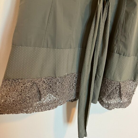 Dolcezza Fitted Style Kaki Green Tunic Top Size Medium FLAWS - Picture 6 of 10